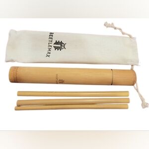 Lemax Natural Bamboo Chopsticks with White Pouch